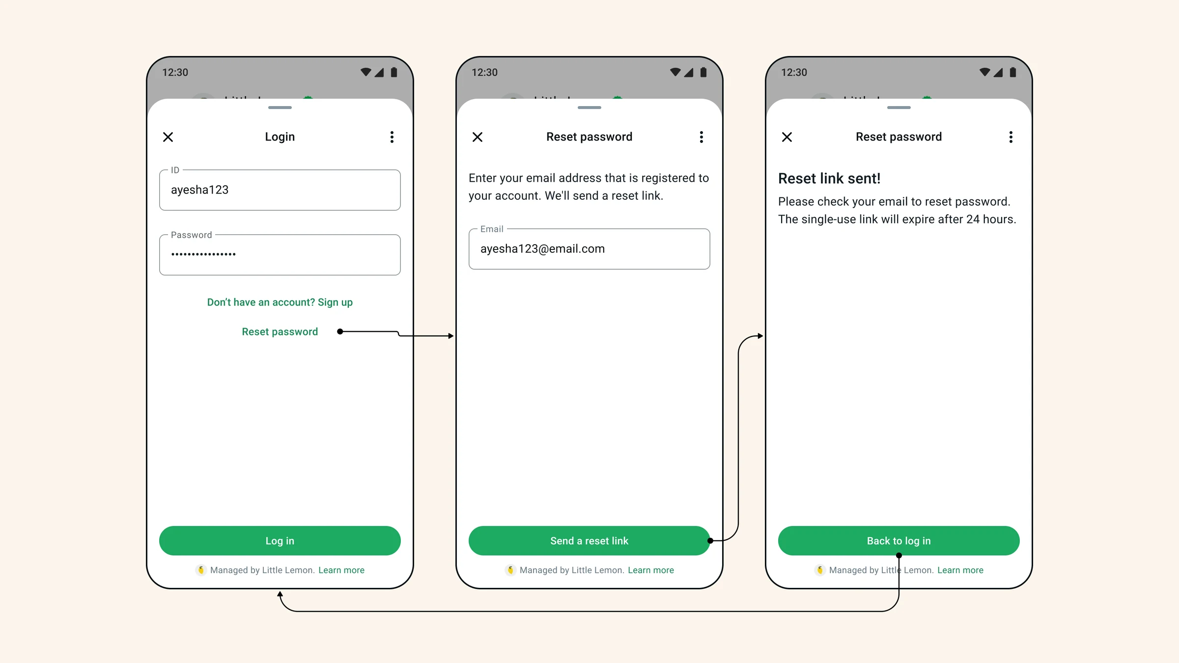 Illustrated recovery path taking a user to another task and then back